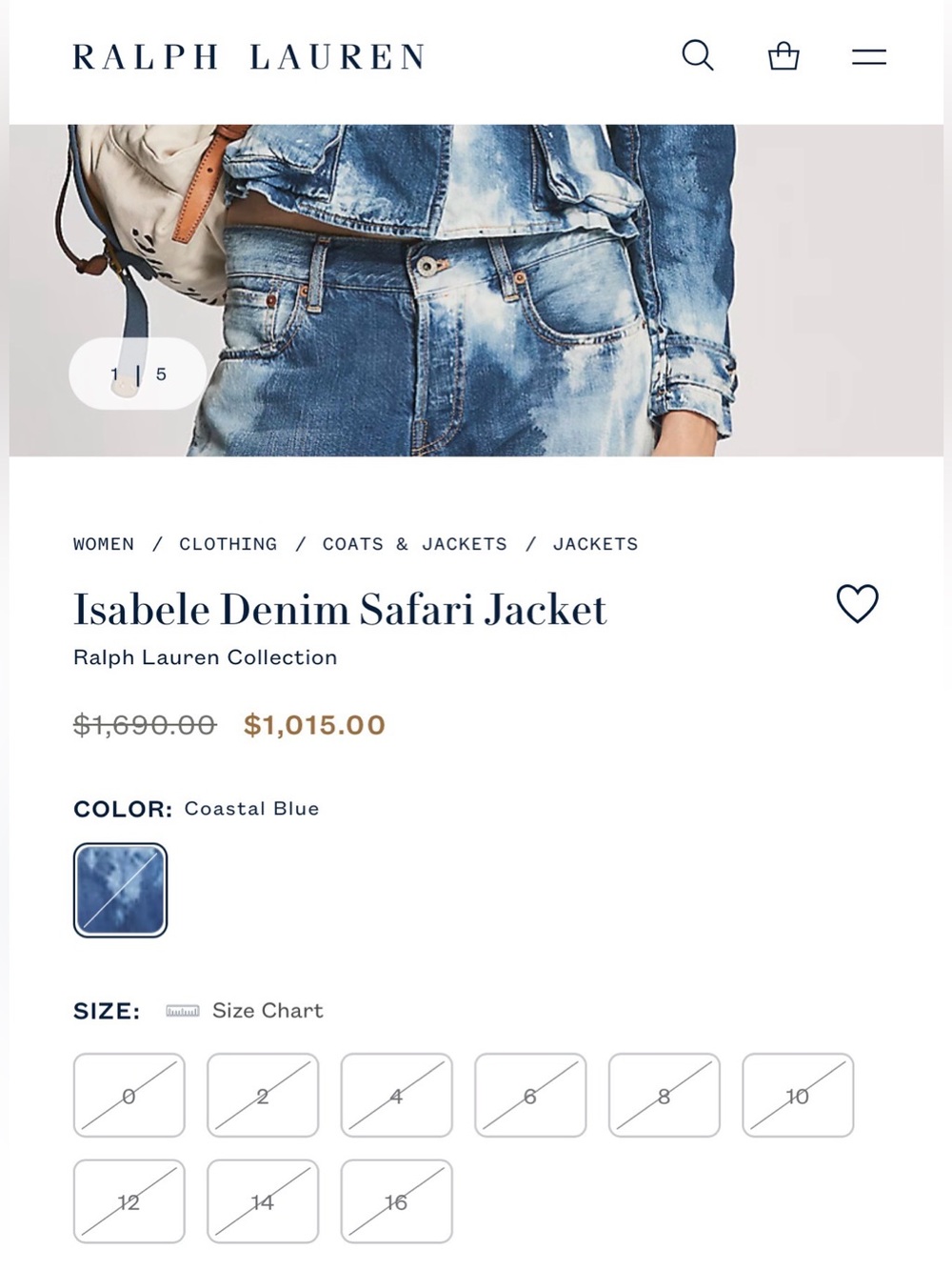 Gorgeous Ralph Lauren Purple Label EUC Isabelle denim jacket - Picture 6 of 6
